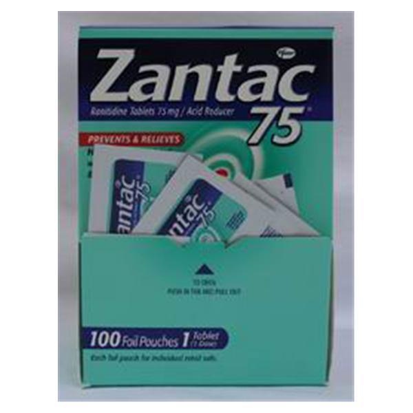 Products For You Zantac Antacid Dispenser Tablets Dispenser 75mg 100/1'S, 8 BX/CA (BXZA-100)