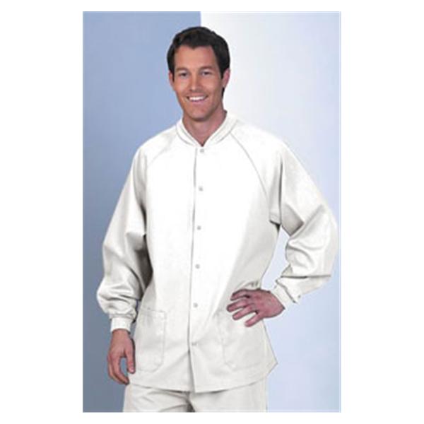 Fashion Seal Jacket Warm-Up 65% Polyester / 35% Cotton Unisex Wht XL 2Pckt Ea (7709-XL)
