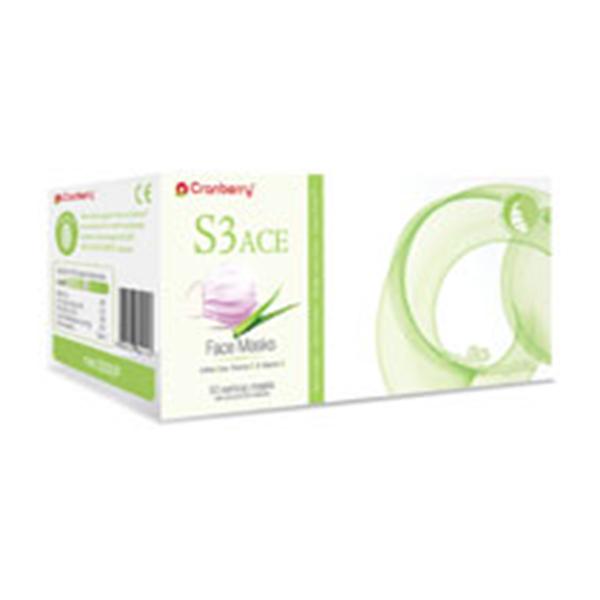 Pro2 Solutions Face Mask Earloop Cranberry S3 Ace Fluid Resistant Pink 50/Bx, 8 BX/CA (S3080(P))