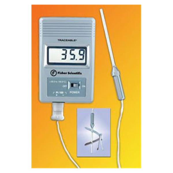 Fisher Scientific  Thermometer Lab Traceable -99.9 to 199.9Â°C Dgtl LCD 12.7cm Prb Ea