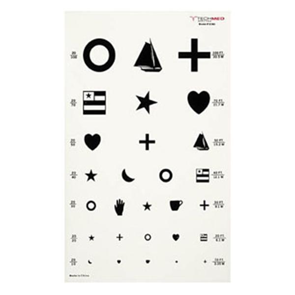 Dukal oration Chart Illiterate Vision Testing 20' Testing Distance 10x ...