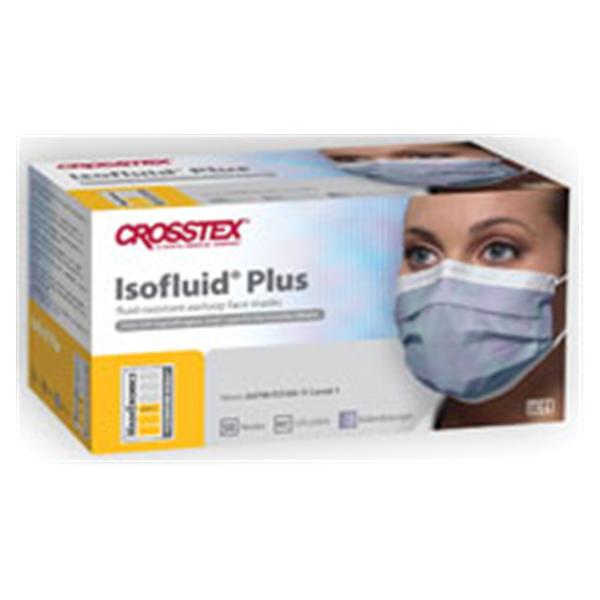 Crosstex International Face Mask Earloop Isofluid Plus Fluid Resistant Blue 50/Bx