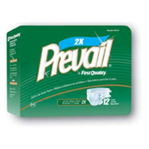 First Quality Products Brief Prevail Adult Unsx 2XL 62-73 Mod/Hvy Odr Grd White 4x12/Ca