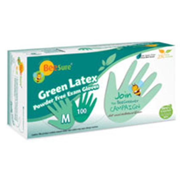 EcoBee Gloves Exam BeeSure PF Ltx Md Winter Green Ctrs Mnt Scnt 100/Bx, 10 BX/CA (2837)