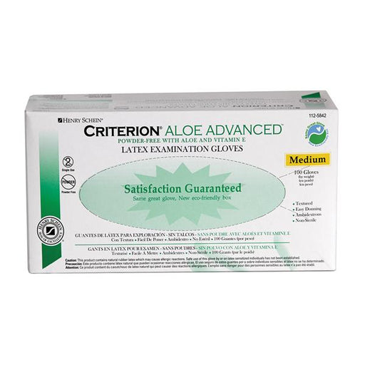 Henry Schein  Gloves Exam Criterion Aloe Advanced PF Ltx Md NatWht 100/Bx, 10 BX/CA (1125842)