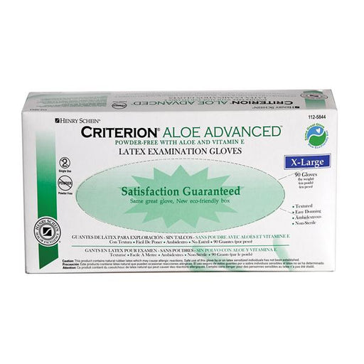 Henry Schein  Gloves Exam Criterion Aloe Advanced PF Ltx XL Natural White 90/Bx, 10 BX/CA (1125844)