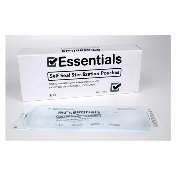 Essentials Healthcare Products Pouch Self Seal Essentials 4.25 in x 11 in Latex Free 200/Bx, 6 BX/CA (1126753)