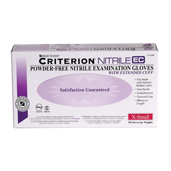 Henry Schein  Gloves Exam Criterion EC PF Nitrile Latex-Free 12 in XS 50/Bx, 10 BX/CA (FG-H020-0051)