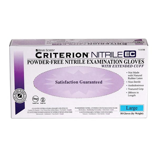 Henry Schein  Gloves Exam Criterion PF Nitrile Latex-Free 12 in Lg 50/Bx, 10 BX/CA (FG-H020-0054)