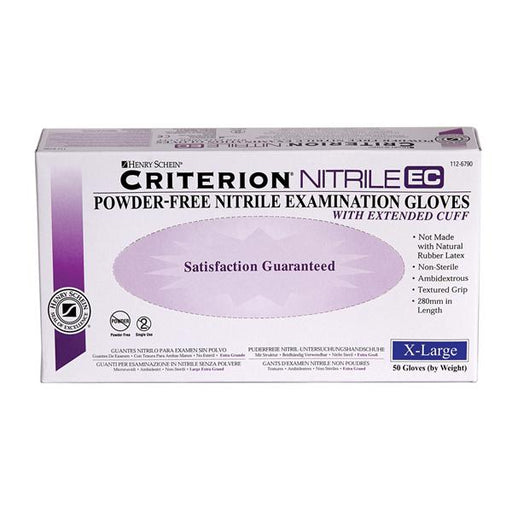 Henry Schein  Gloves Exam Criterion EC PF Nitrile Latex-Free 12 in XL 50/Bx, 10 BX/CA (FG-H020-0055)