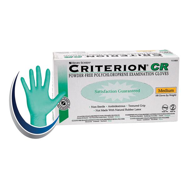 Henry Schein  Gloves Chloroprene Criterion CR LF PF X-Small NS Green 100/Bx, 10 BX/CA (CRPC60DG-XS)