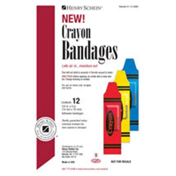 Henry Schein  Bandage Strips Plastic 3/4x3" Crayon 100/Bx, 12 BX/CA (1126995)