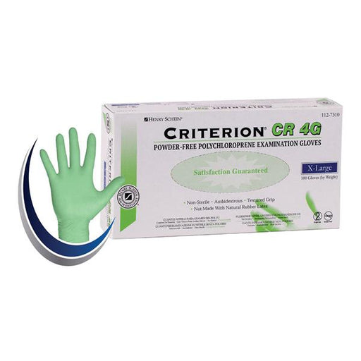Henry Schein  Gloves Chlrprn Criterion CR4G LF PF X-Large NS Artic Lime 100/Bx, 10 BX/CA (1127310)