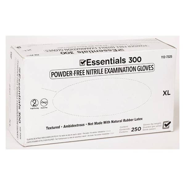 Essentials Healthcare Products Gloves Exam Essentials 300 PF Nitrile Latex-Free XL Indigo 250/Bx, 10 BX/CA (1127325)