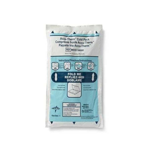 Medline Industries  Pack Cold Accu-Therm Hvywt Poly/Nyl/Gl Instnt Disp Blu 6x10 24/Ca