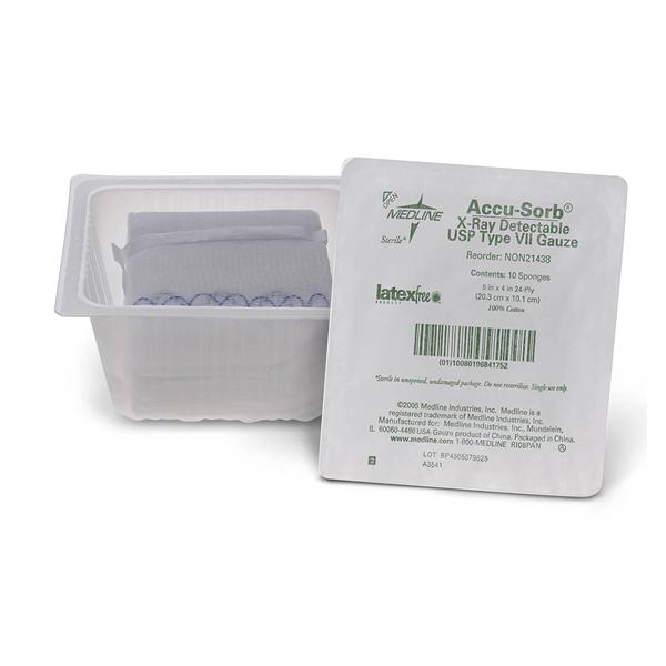 Medline Industries  Sponge Gauze 8x4" 24-Ply 200/Ca