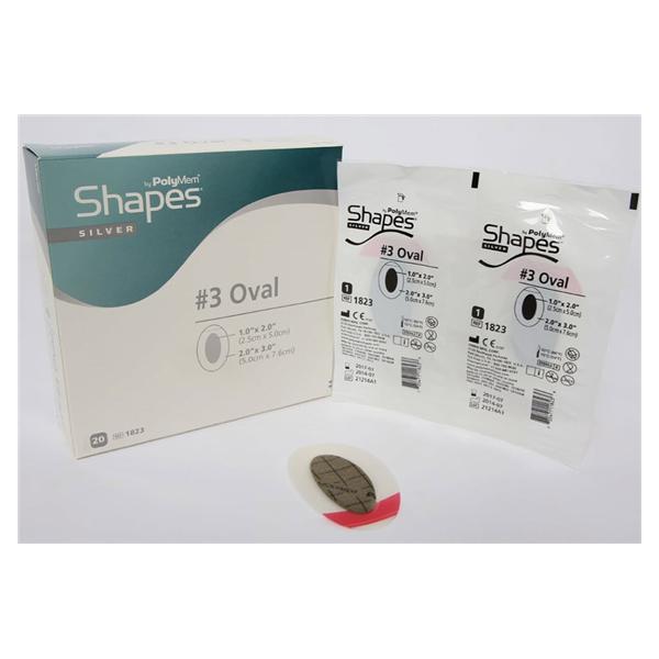 Ferris Mfg  Dressing Island Polymem Silver Hdrphlc 2x3 Oval #3 Strl LF 100/Ca