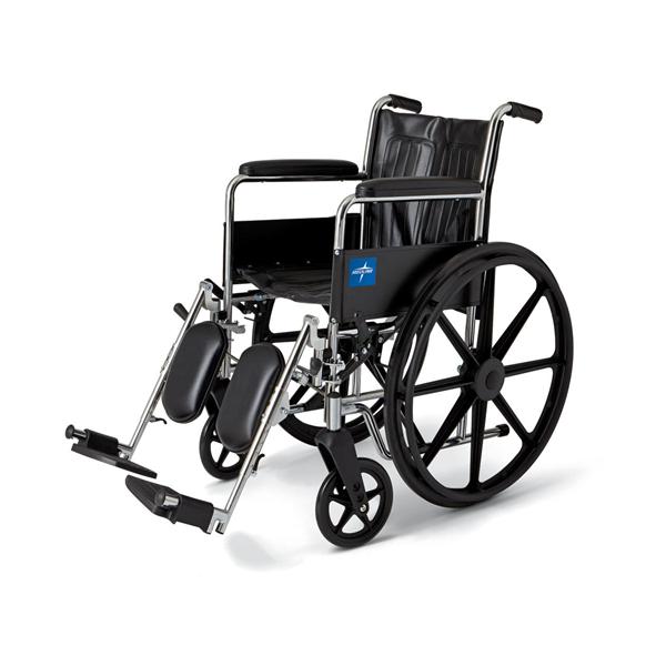 Medline Industries  Wheelchair Excel 2000 300lb 16x18 Blk Fl Lgth Arms Elvt Lgrst Ea