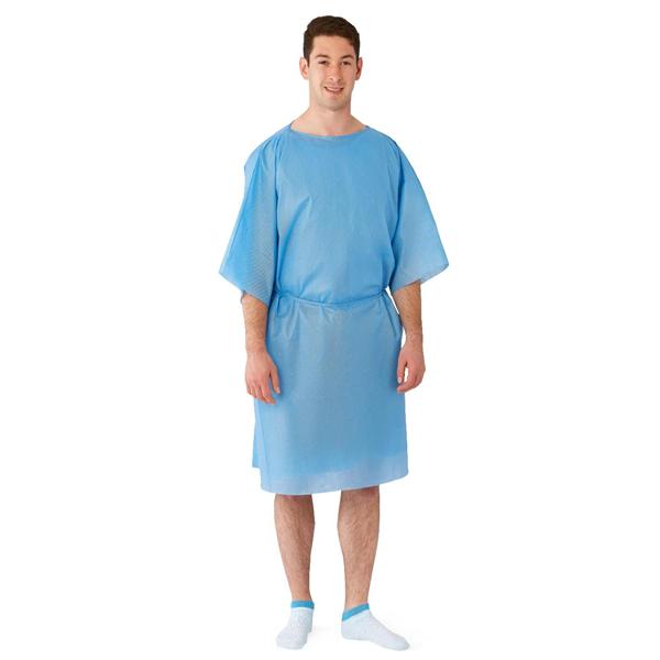 Medline Industries  Gown Patient Multi-Layer X-Large Unisex Blue Adult 50/Ca