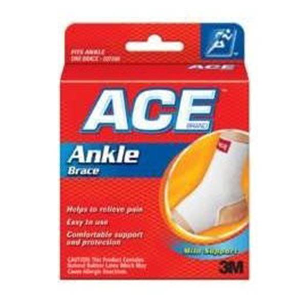 3M Consumer Health Care Brace Support Ace Ankle Ctn/Elstc White Size Large Universal Ea