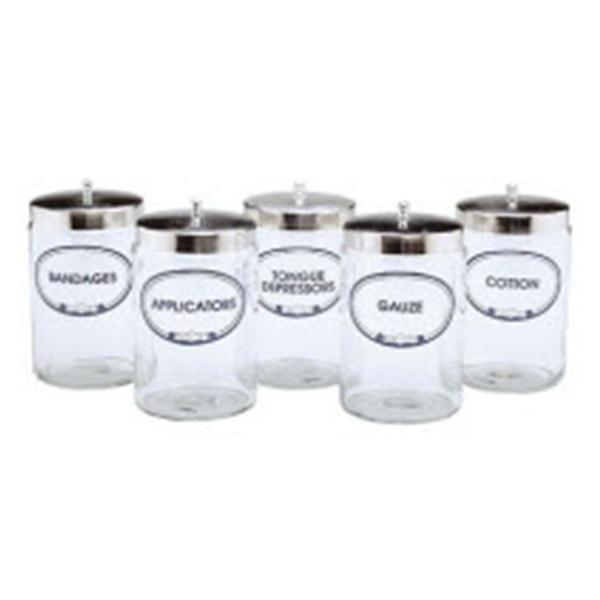 Graham-Field/Everest &Jennings Jar Sundry 7x4-1/4" Clear Glass With Stainless Steel Cover Ea (3454A T)