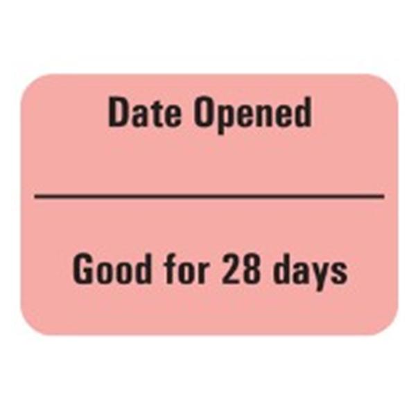 TimeMed a Div of PDC Label Date Opened/Good For 28 Days 1-7/16x1" Red 666/Rl
