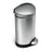 SimpleHuman  Cn Trsh Brushed SS/Plstc 6q StpOn Pdl Flt Ld Slvr/Orng .5Rnd 6/Pk