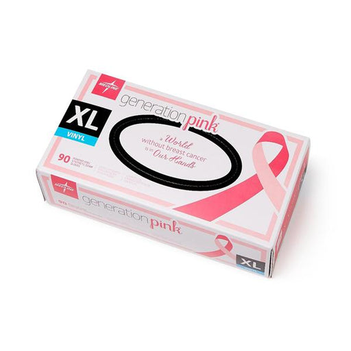Medline Industries  Gloves Exam Generation Pink 3G PF Vinyl LF 9.5 in XL Pink 900/Ca