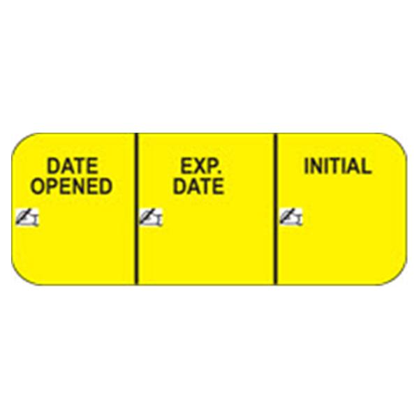 Health Care Logistics Label Dt Opnd/Exp Dt/Intl Eng 1.5x5/8 Adhs Yellow 1000/Pk
