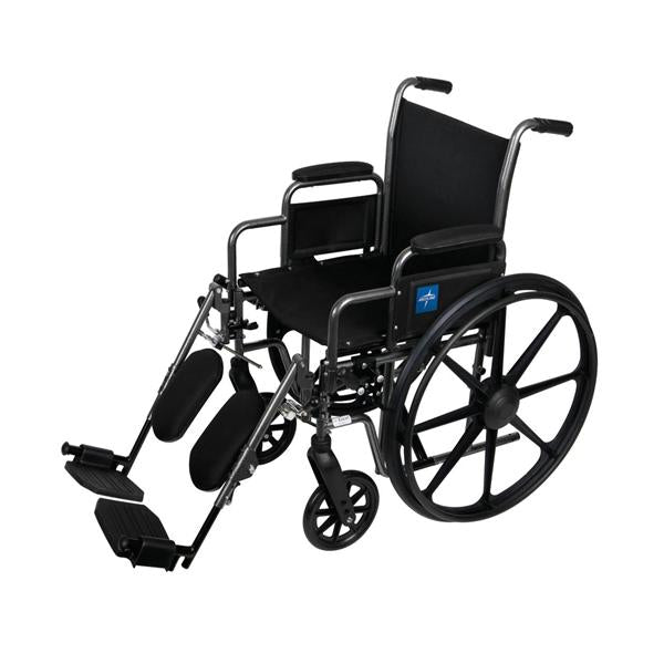 Medline Industries  Wheelchair K1 Basic 300lb 18x18 Blk Dsk Arms Elvt Lgrst Ea