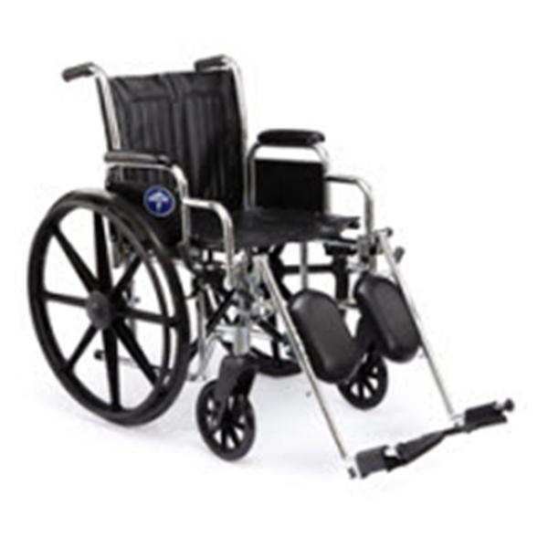 Medline Industries  Wheelchair Excel 300lbs Capacity 18x16" Navy Padded Elevating Ea