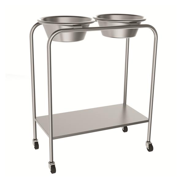 Mac Medical Stand Ring 14x28x34" Stainless Steel Double Basin Ea (SOL-2001)