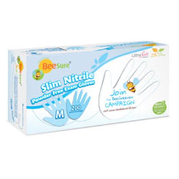 EcoBee Gloves Exam BeeSure Slim PF Nitrile Latex-Free Sm White 200/Bx, 10 BX/CA (BE1126)