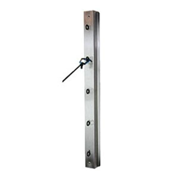 Patterson Med(Sammons Preston) Station Exercise Rail CanDo 2x3x28" Silver SS W/ 5 Hk/BS 3/St