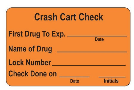Crash Card Check Healthcare Logistics Crash Cart Check Labels - Crash Cart Check Labels ...