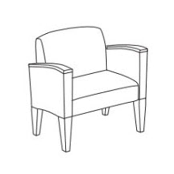 Lesro Industries Chair Guest Belmont 29-1/2x26x32-1/2" Grade 4 Hrdwd StlrChry Ea