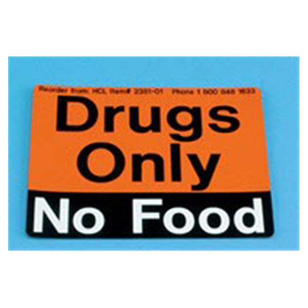 Health Care Logistics Label RX Only No Food Magnet 3-5/8x3 Adhesive Black/Orange Ea