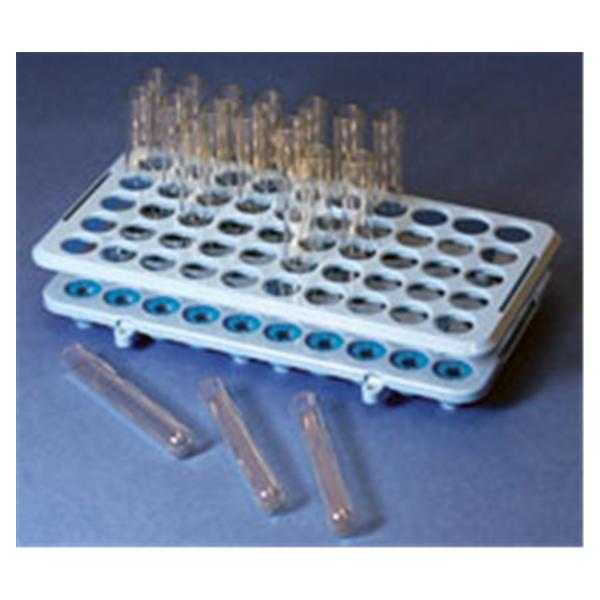 Globe Scientific  Test Tube Rack 17mm 50 Place Blue Ea