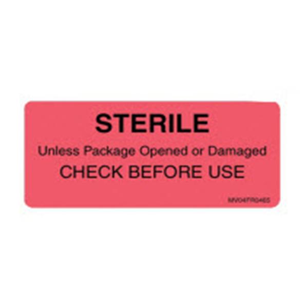 TimeMed a Div of PDC Label Sterile Unless Opened 2-1/4x1" Permanent Red 1/Rl