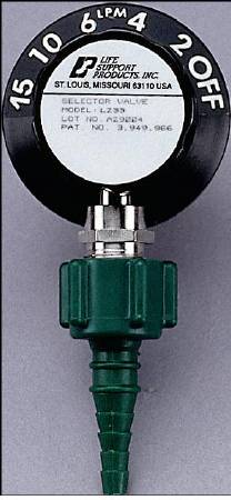 Constant Flow Selector Valve, with oxygen DISS outlet by Allied H ...