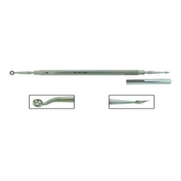 BR Surgical Extractor Comedone Schamberg 6" Sharp/Round Fenestrated Cup SS Ea