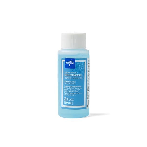Medline Industries  Sparkle Fresh Mouthwash 2oz Alcohol Free Mint 96/Ca