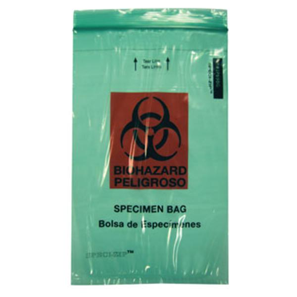 MiniGrip Speci-Zip Biohazard Bag Green Zip Closure With Symbol 1000/Ca