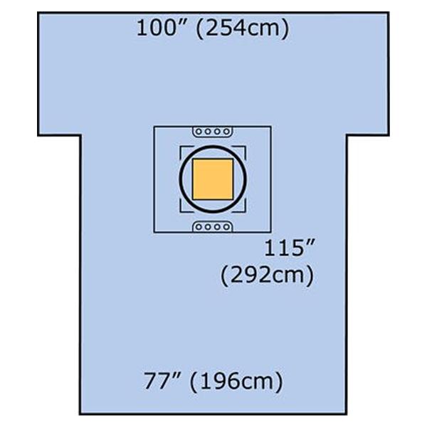 3M Medical Products Drape Csrn Sctn Surg/Csrn Steri-Drape Fen 77x115 Blu Strl 5/Ca