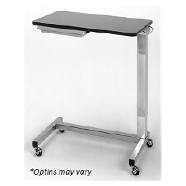 NK Medical Products Table Overbed 100lb Capacity Walnut Laminate Top 18x32" Ea
