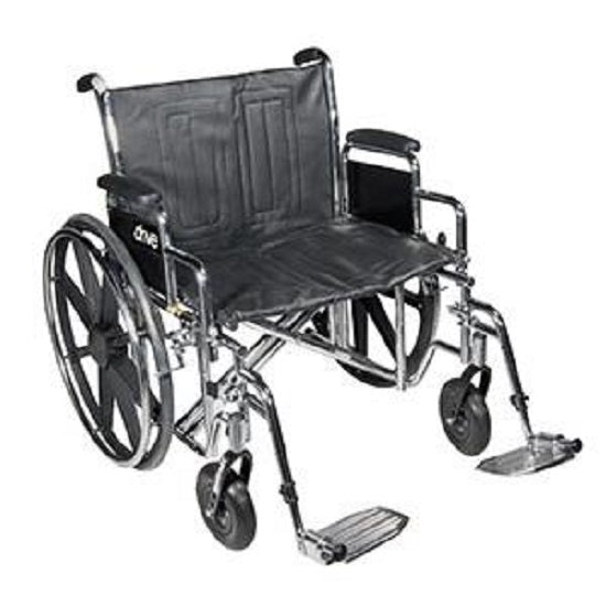 Drive Medical Silver Sport 2 Wheelchair With Detachable Full Arm and Swing-Away Foot Rest