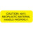 Label Paper Permanent Caution: 1 11/16" X 5/8" Yellow 450 Per Roll, 2 Rolls Per Box