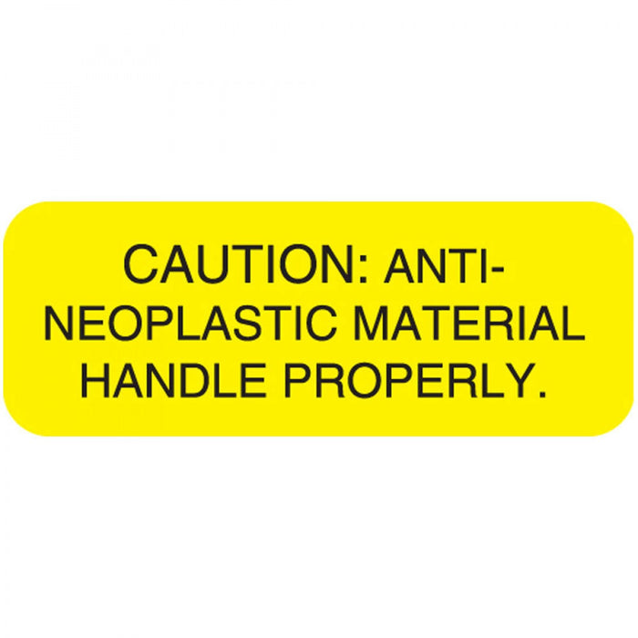 Label Paper Permanent Caution: 1 11/16" X 5/8" Yellow 450 Per Roll, 2 Rolls Per Box