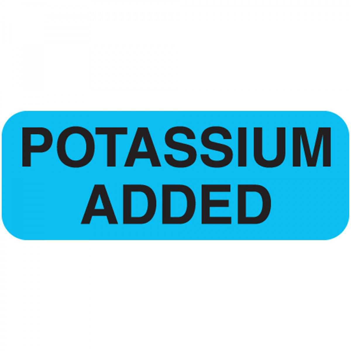 Communication Label (Paper, Permanent) Potassium Added 1 11/16