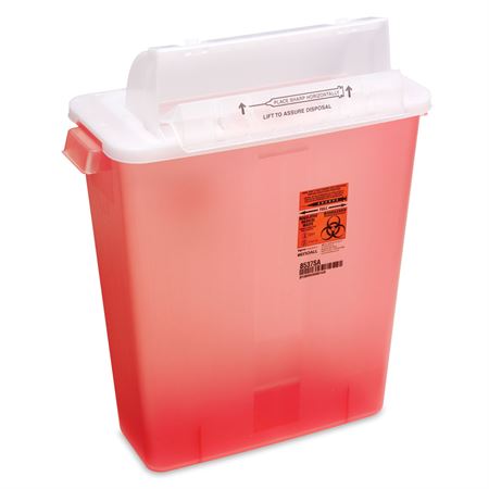 Lockable Sharps Container 3 Gallon - 12.4375"W x 5.9375"D x 13.5"H